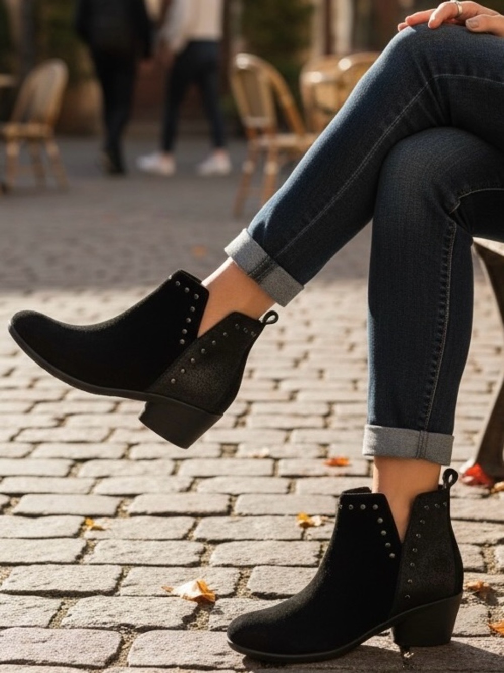 Romika Ankle Boots Booties Black Suede Leather Women’s Size 8.5 Waterproof